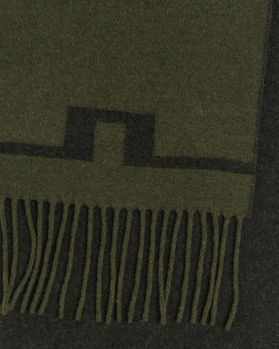 Uomini | Sciarpe | J.Lindeberg | Champ Wool Doublefaced Scarf Forest Green