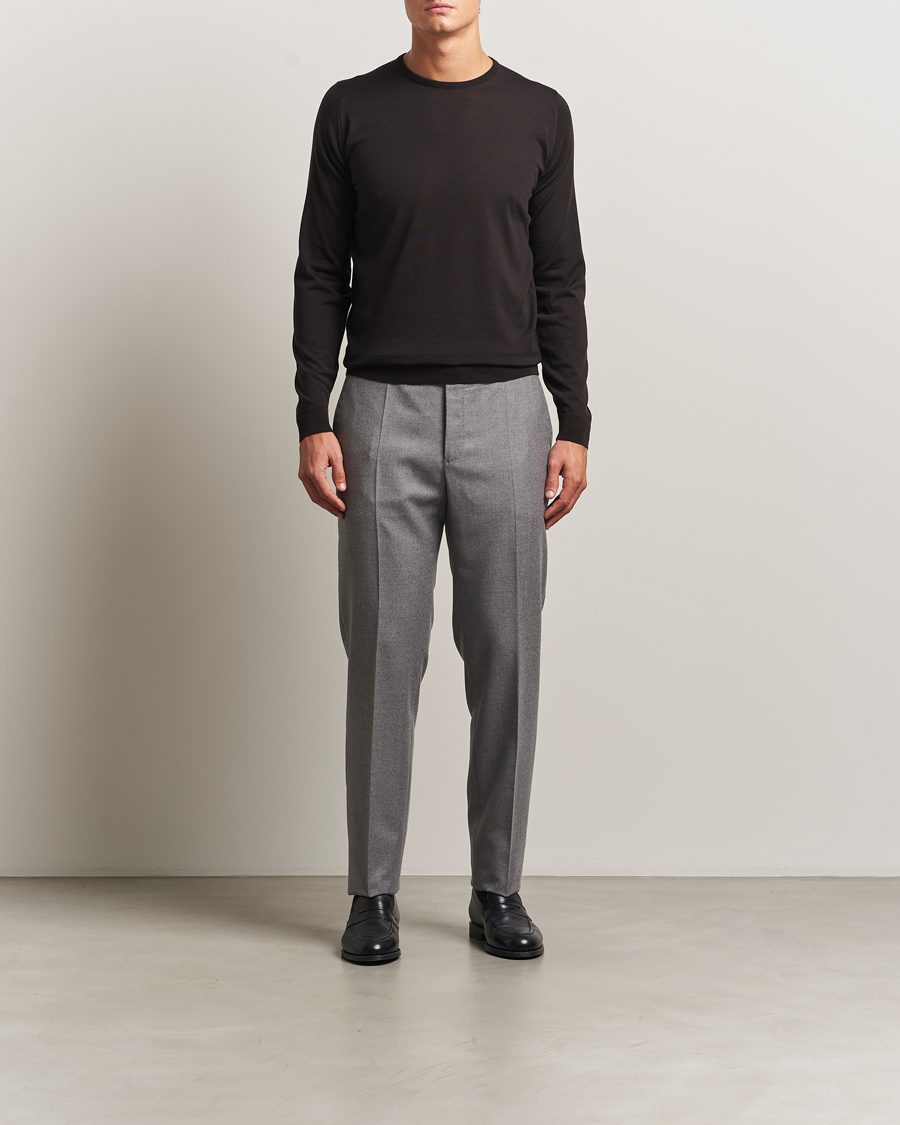 Uomini | Maglieria | John Smedley | Lundy Extra Fine Merino Crew Neck Faulkner Brown
