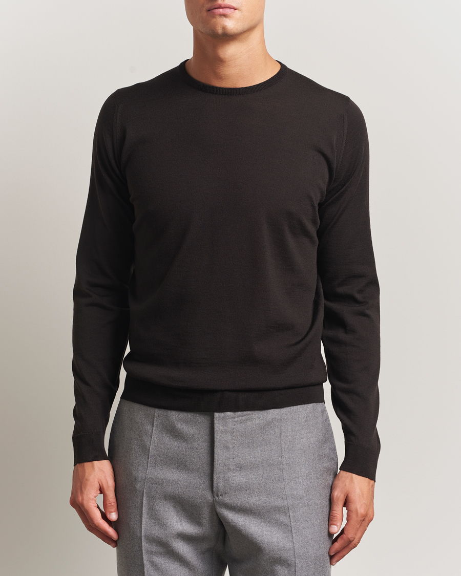 Uomini | Maglieria | John Smedley | Lundy Extra Fine Merino Crew Neck Faulkner Brown