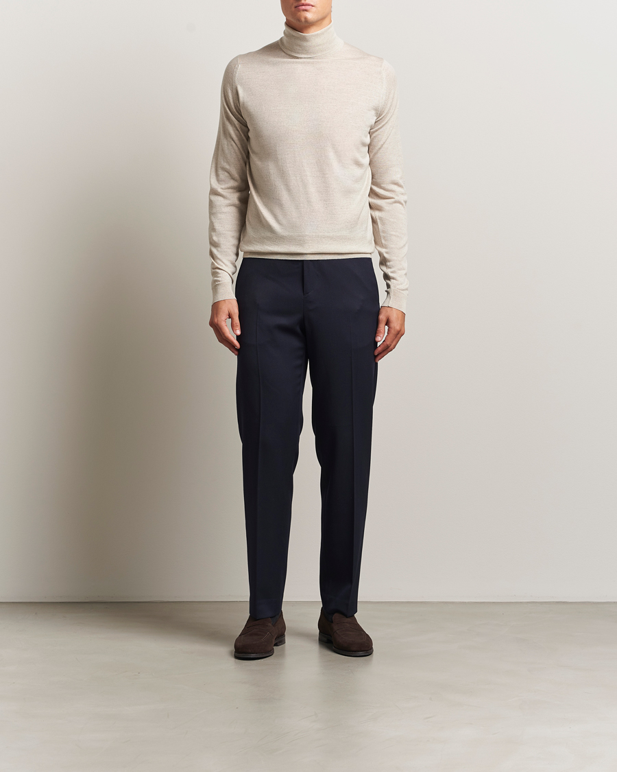 Uomini | Maglieria | John Smedley | Cherwell Extra Fine Merino Rollneck Grey Fleece