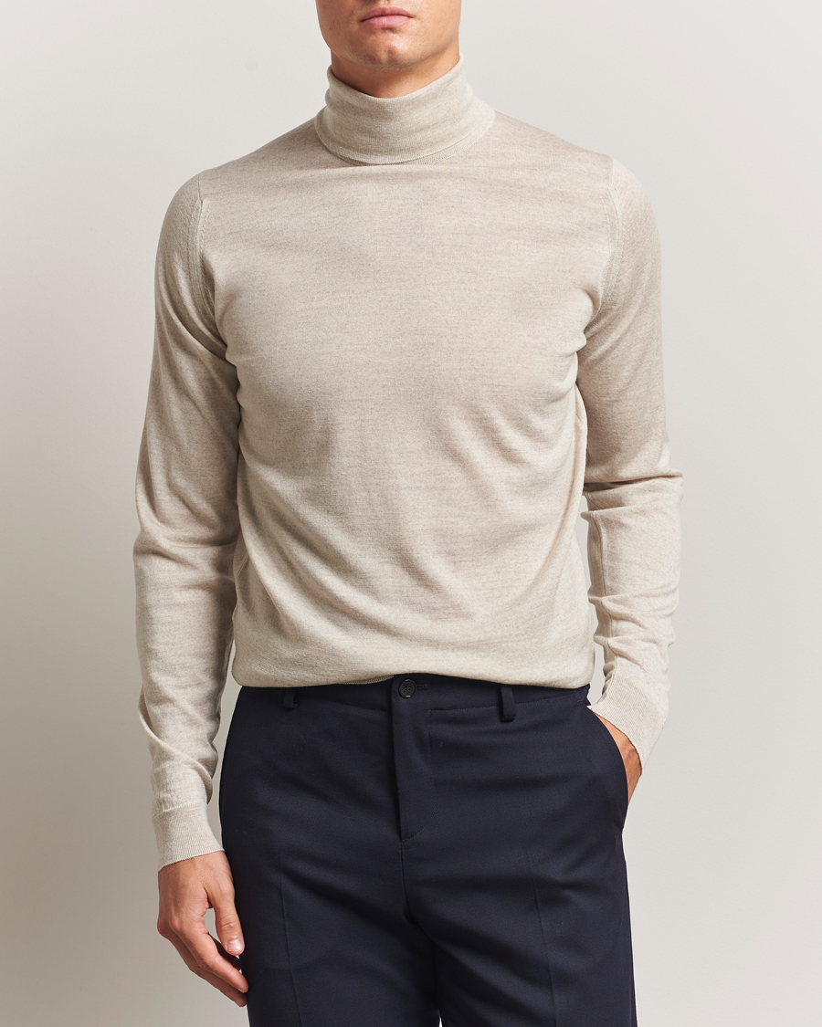 Uomini | Maglieria | John Smedley | Cherwell Extra Fine Merino Rollneck Grey Fleece