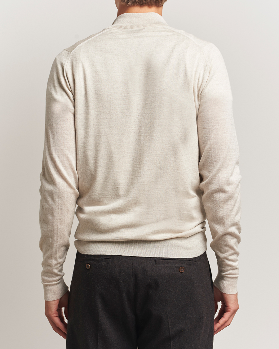 Uomini | Maglieria | John Smedley | Barrow Extra Fine Merino Half Zip Grey Fleece