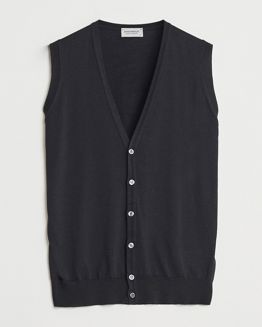 Uomini | Maglieria | John Smedley | Huntswood Slim Fit Waistcoat Black