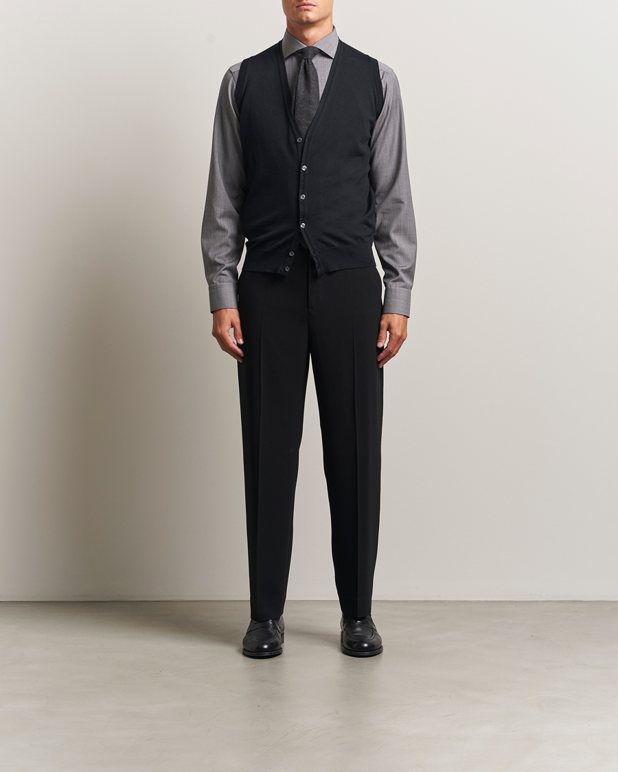 Uomini | Maglieria | John Smedley | Huntswood Slim Fit Waistcoat Black