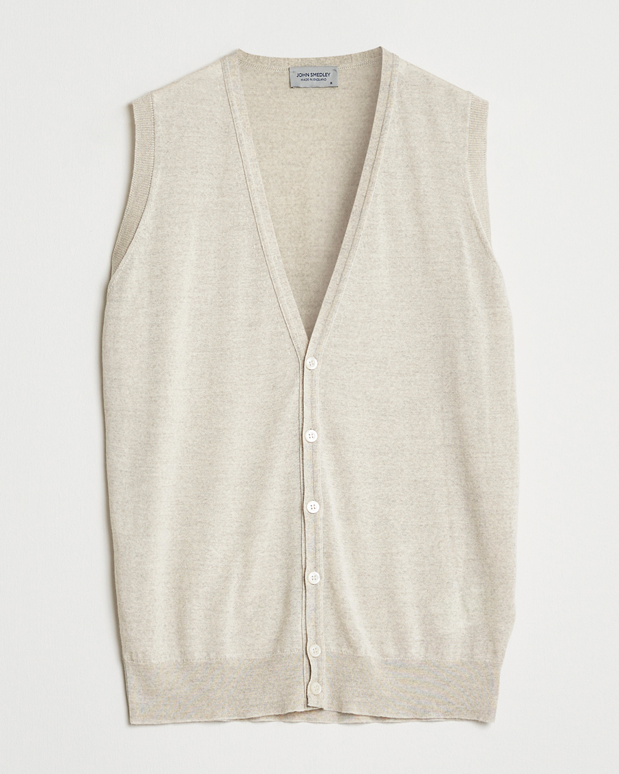 Uomini | Maglieria | John Smedley | Huntswood Slim Fit Waistcoat Grey Fleece