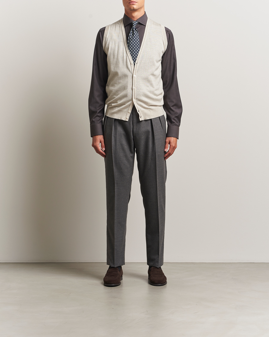 Uomini | Maglieria | John Smedley | Huntswood Slim Fit Waistcoat Grey Fleece