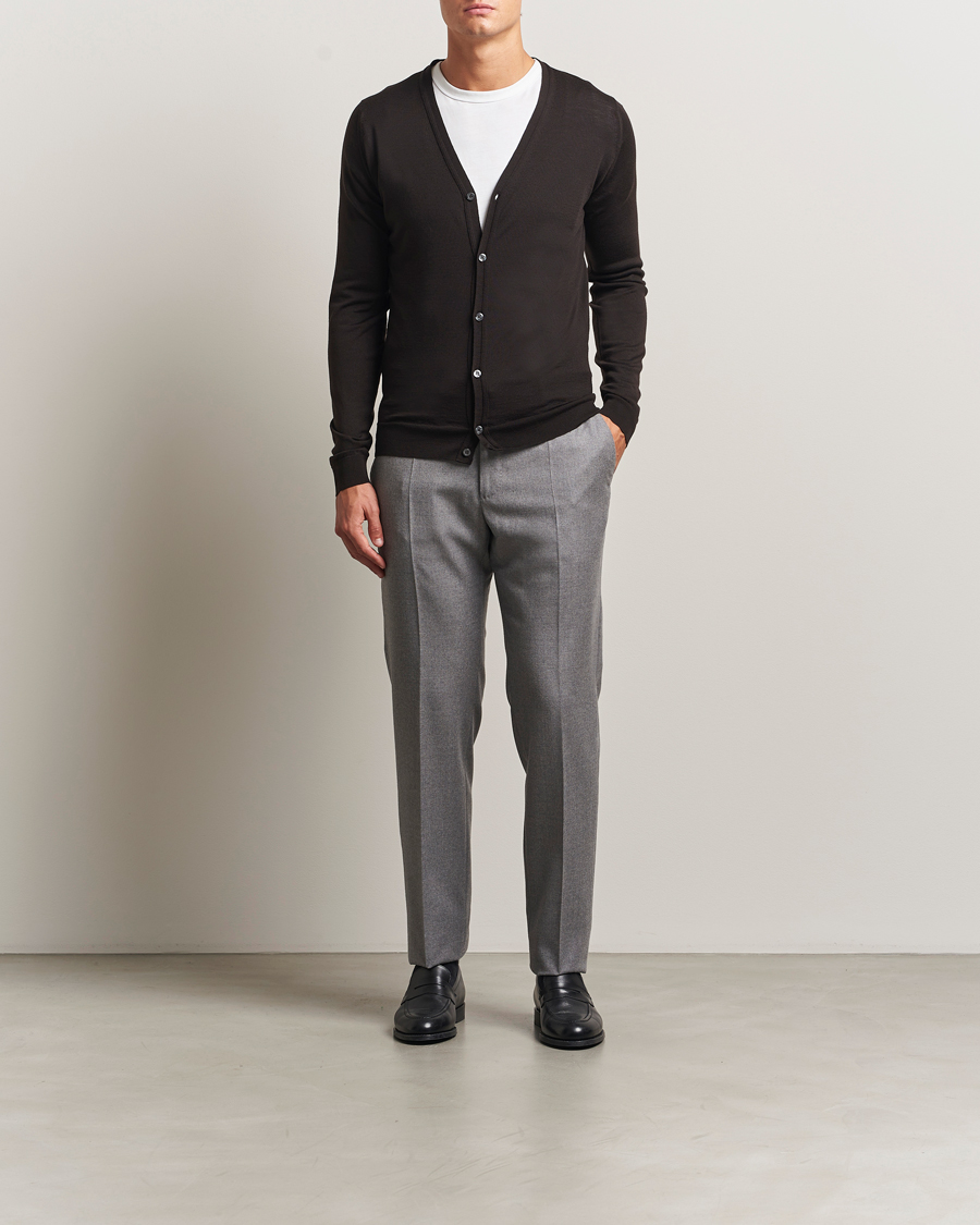 Uomini | Maglieria | John Smedley | Petworth Extra Fine Merino Cardigan Faulkner Brown