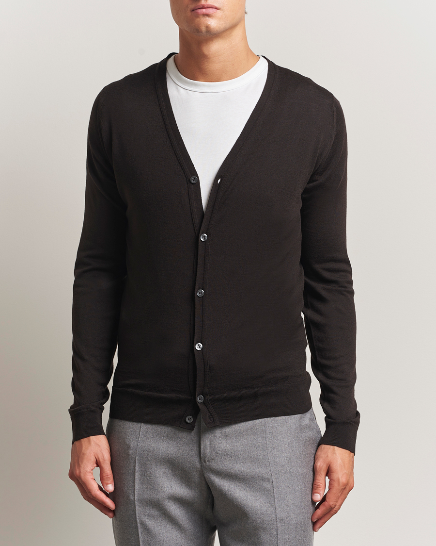Uomini | Maglieria | John Smedley | Petworth Extra Fine Merino Cardigan Faulkner Brown