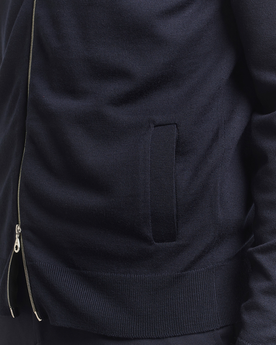 Uomini | Maglieria | John Smedley | Alston Extra Fine Merino Full Zip Midnight