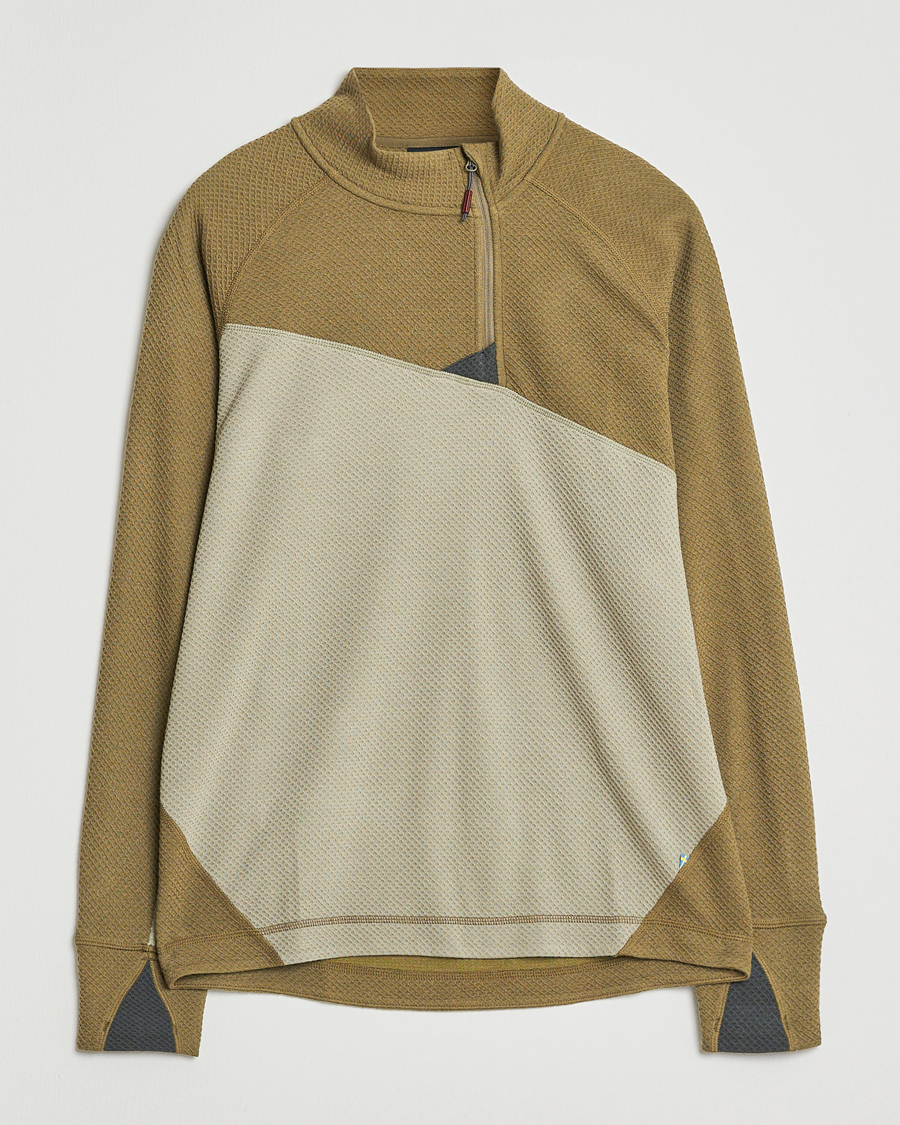 Uomini | Maglieria | Klättermusen | Huge Half Zip Sweater Silver Green Olive
