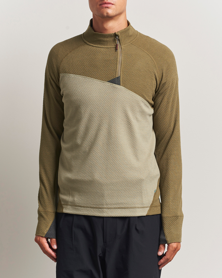 Uomini | Maglieria | Klättermusen | Huge Half Zip Sweater Silver Green Olive