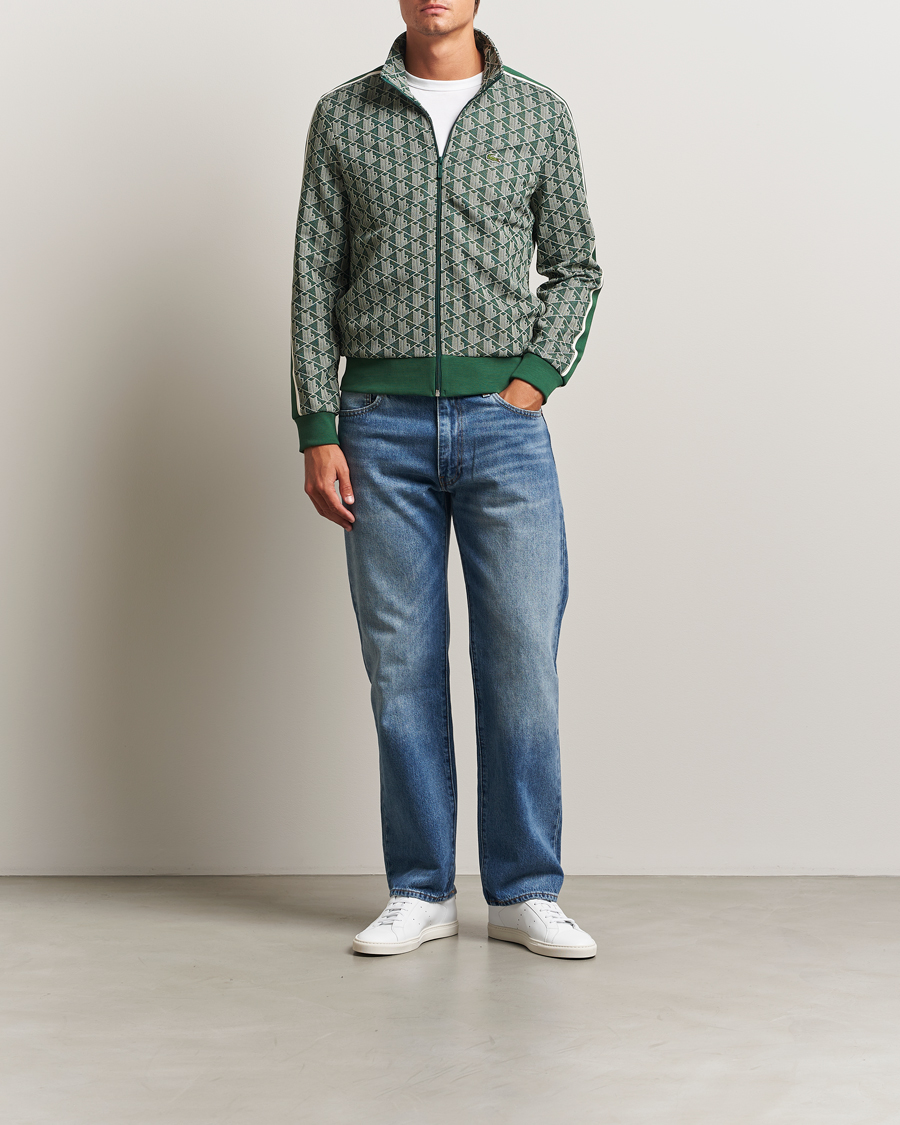 Uomini | Maglieria | Lacoste | Monogram Track Jacket Green/Sinople