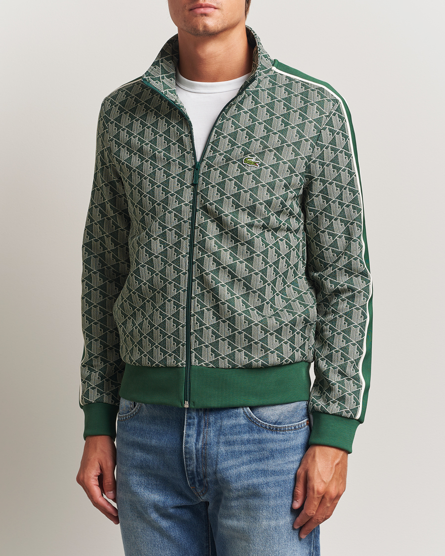 Uomini | Maglieria | Lacoste | Monogram Track Jacket Green/Sinople