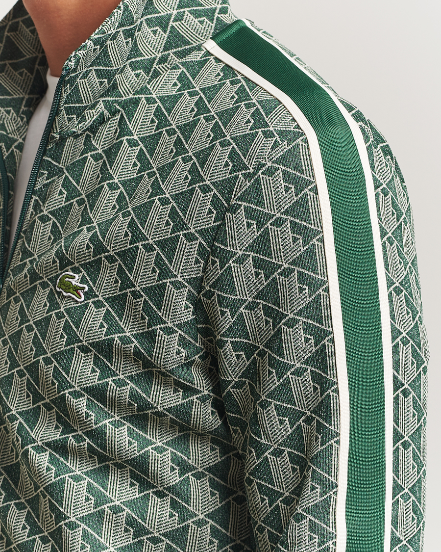 Uomini | Maglieria | Lacoste | Monogram Track Jacket Green/Sinople