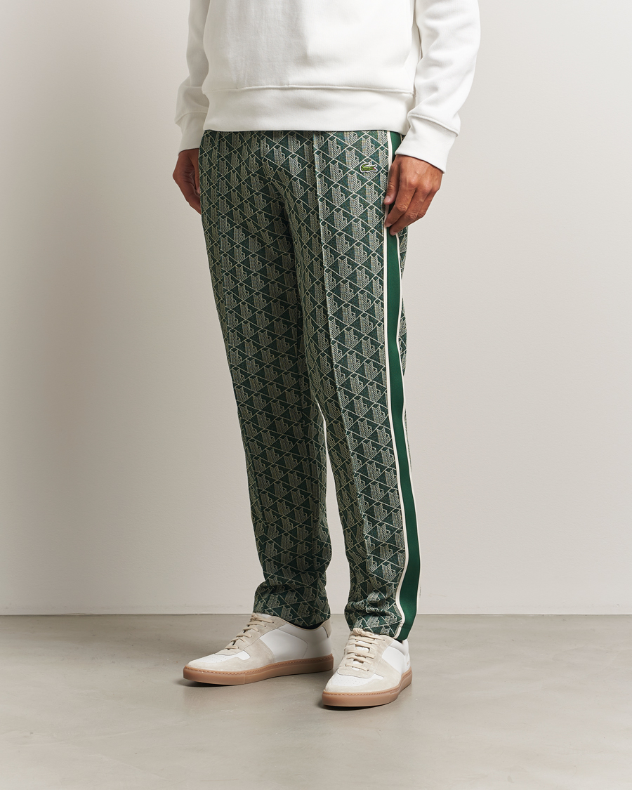 Uomini | Pantaloni | Lacoste | Monogram Track Pants Green/Sinople