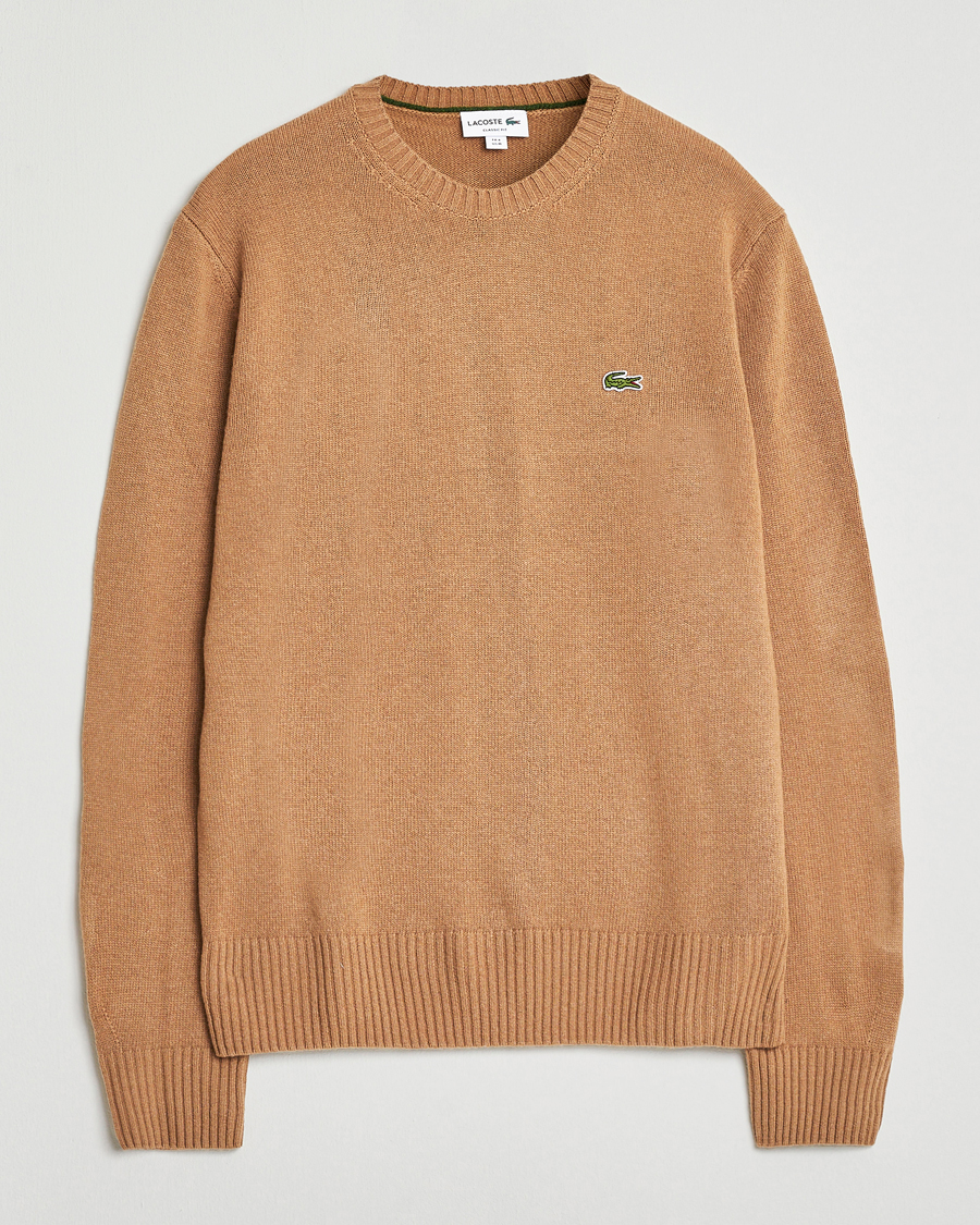 Uomini | Maglieria | Lacoste | Carded Wool Crew Neck Datte Chine