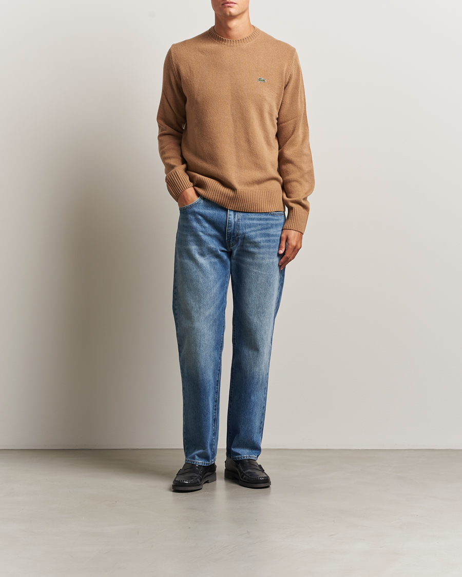 Uomini | Maglieria | Lacoste | Carded Wool Crew Neck Datte Chine