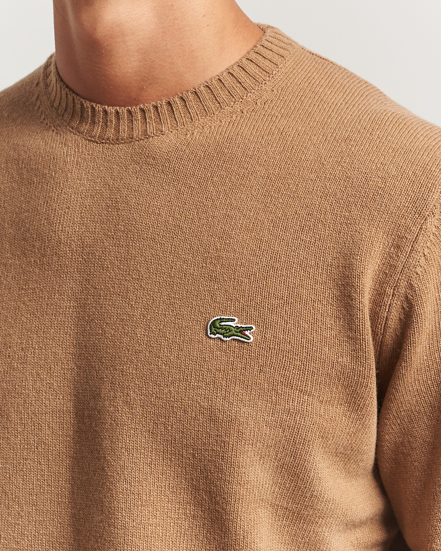 Uomini | Maglieria | Lacoste | Carded Wool Crew Neck Datte Chine