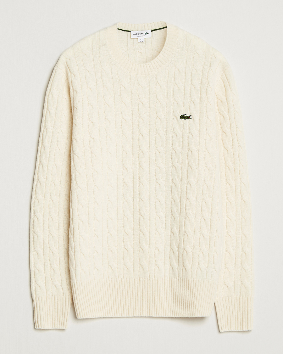 Uomini | Maglieria | Lacoste | Carded Wool Cable Crew Neck Lapland