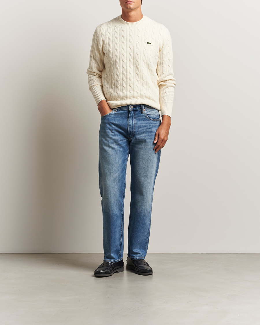 Uomini | Maglieria | Lacoste | Carded Wool Cable Crew Neck Lapland