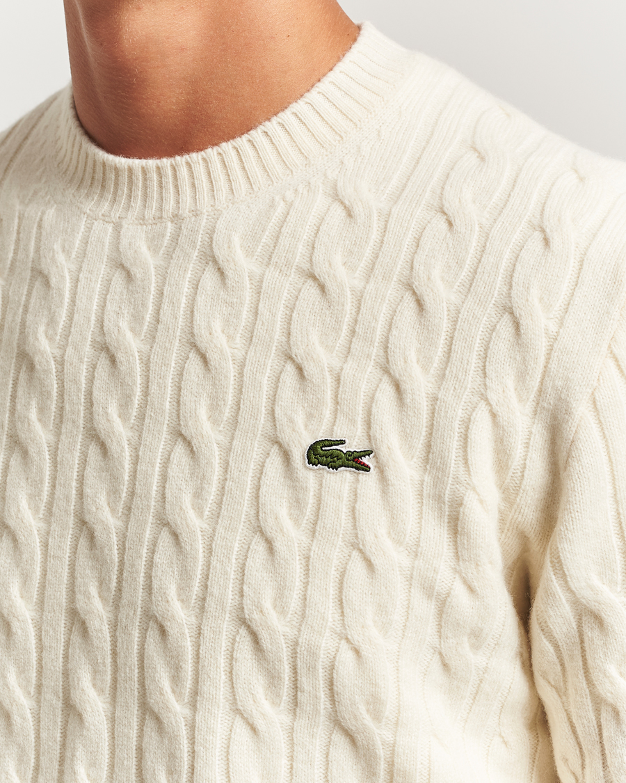 Uomini | Maglieria | Lacoste | Carded Wool Cable Crew Neck Lapland