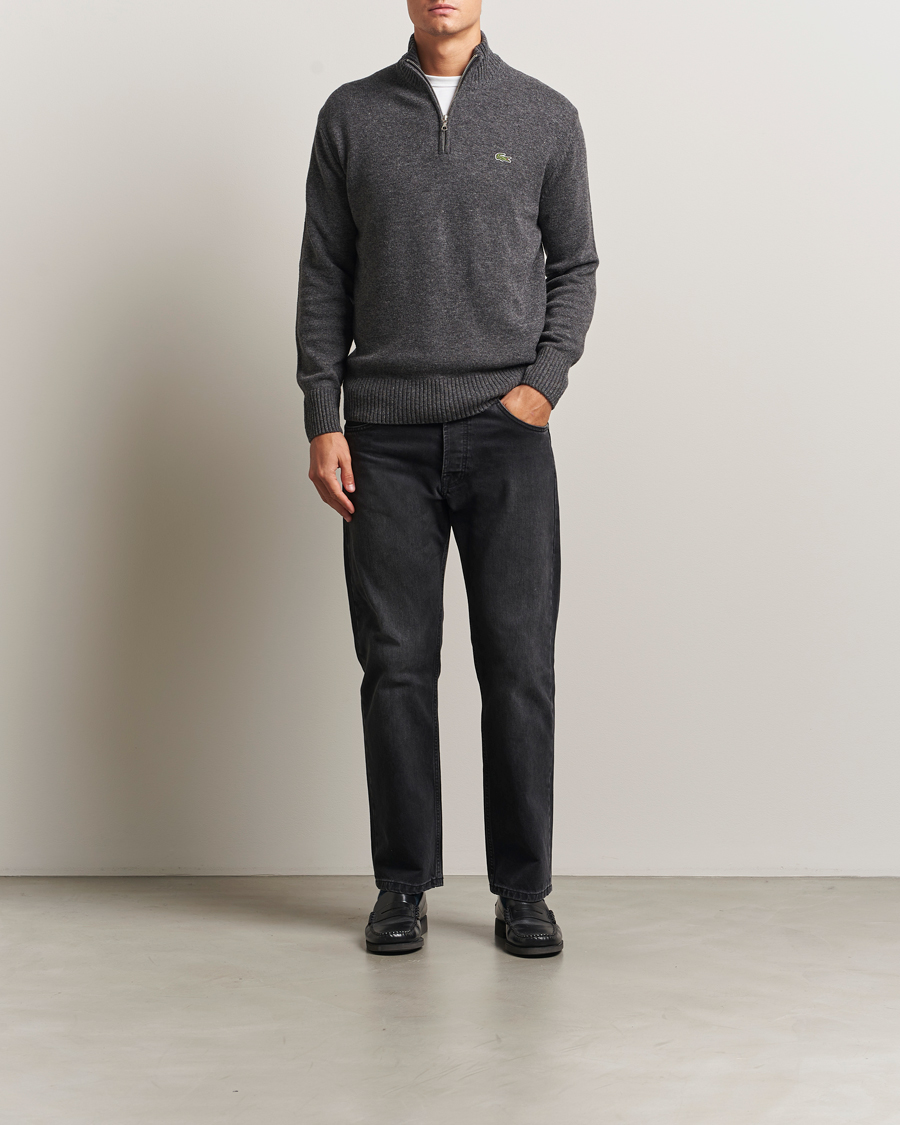 Uomini | Maglieria | Lacoste | Carded Wool Half Zip Pitch Chine