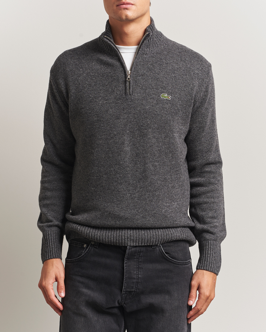 Uomini | Maglieria | Lacoste | Carded Wool Half Zip Pitch Chine
