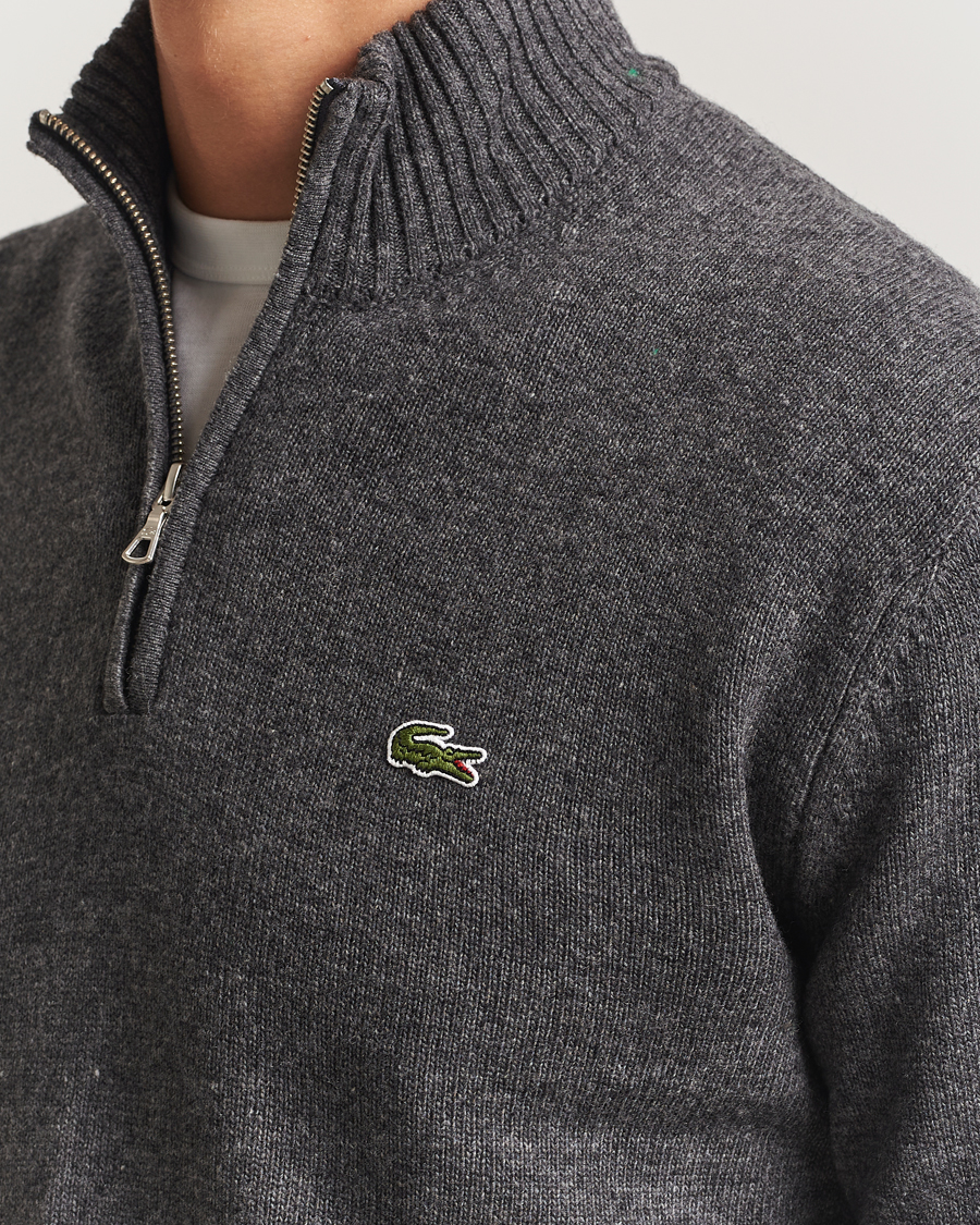 Uomini | Maglieria | Lacoste | Carded Wool Half Zip Pitch Chine
