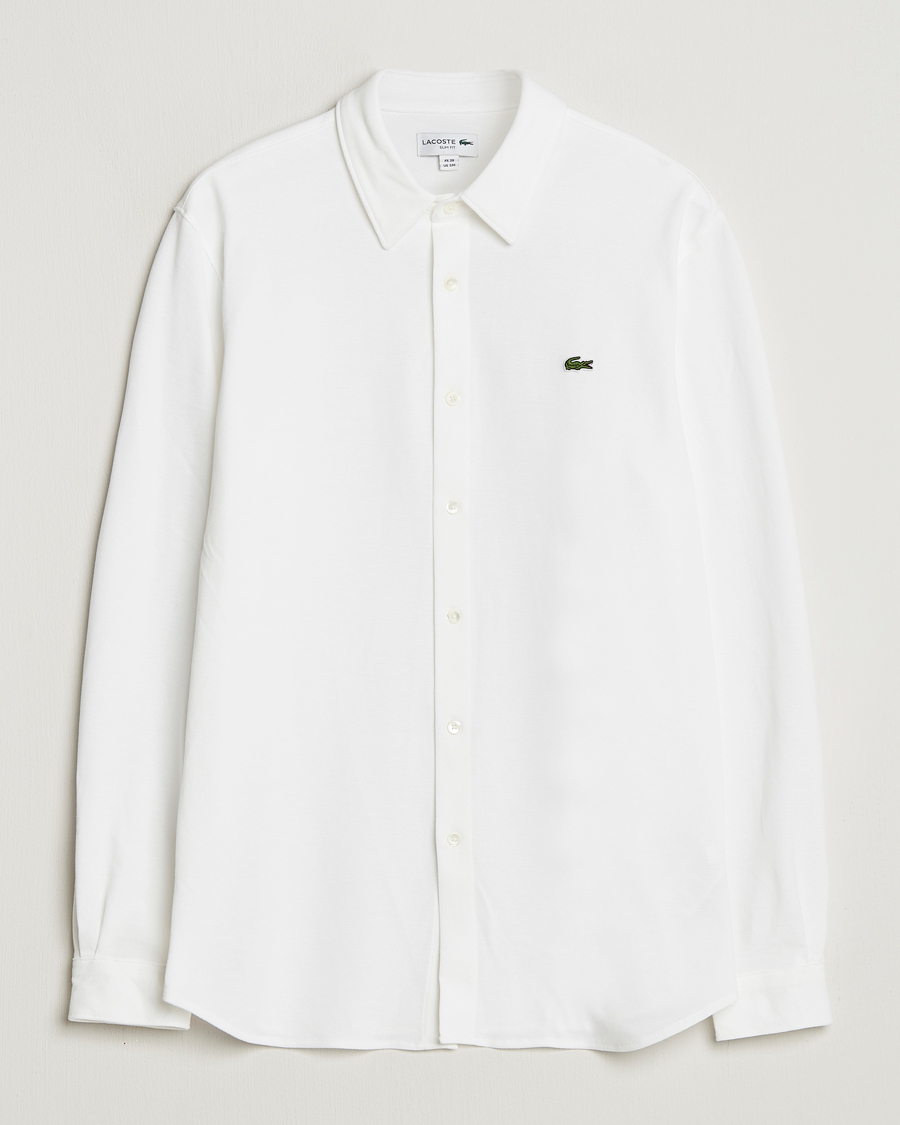 Uomini | Camicie | Lacoste | Slim Fit Cotton Piqué Shirt White