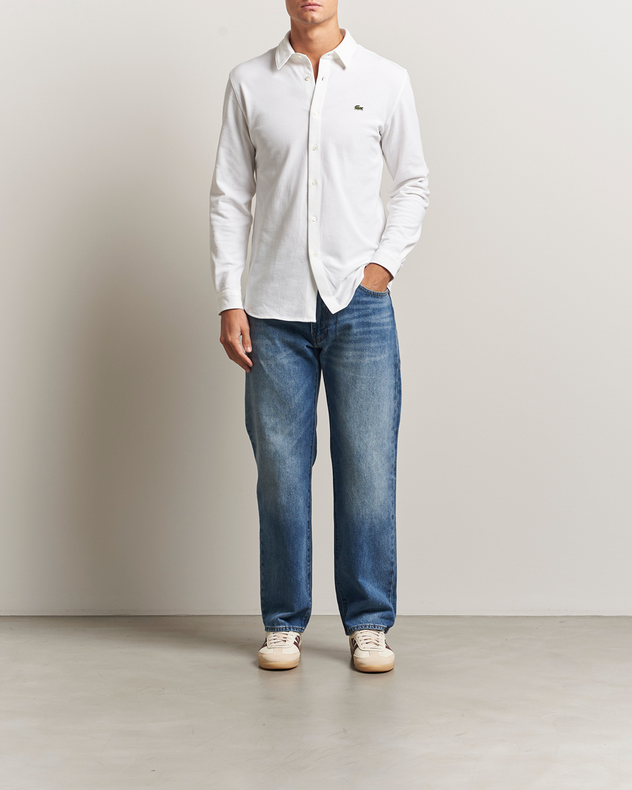 Uomini | Camicie | Lacoste | Slim Fit Cotton Piqué Shirt White