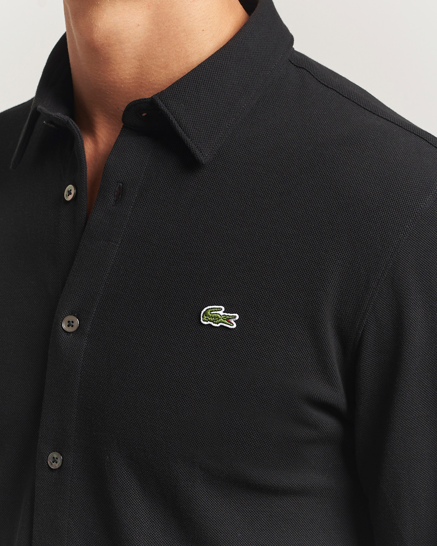 Uomini | Camicie | Lacoste | Slim Fit Cotton Piqué Shirt Black