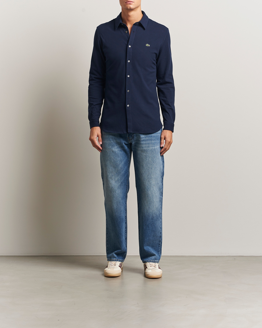 Uomini | Camicie | Lacoste | Slim Fit Cotton Piqué Shirt Navy