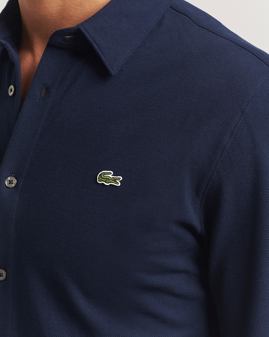 Uomini | Camicie | Lacoste | Slim Fit Cotton Piqué Shirt Navy