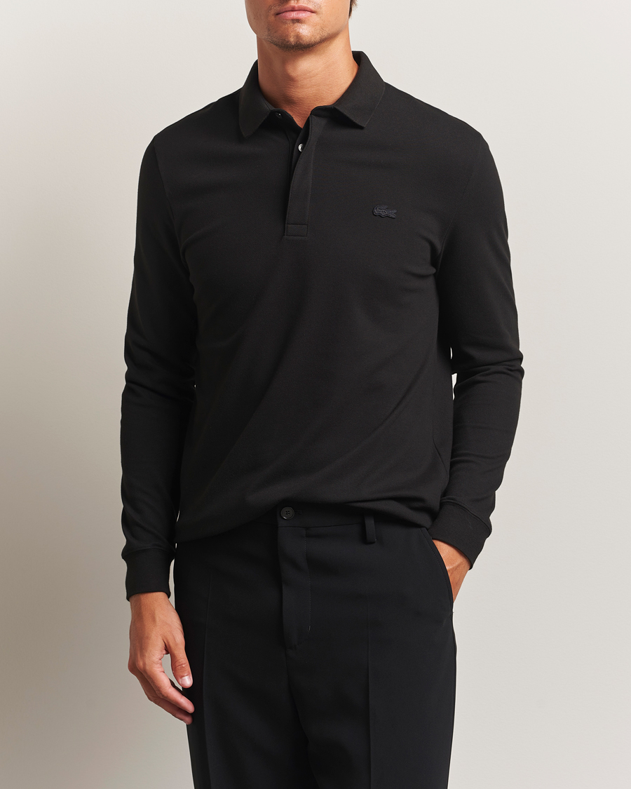 Uomini | Polo | Lacoste | Paris Long Sleeve Polo Piké Black