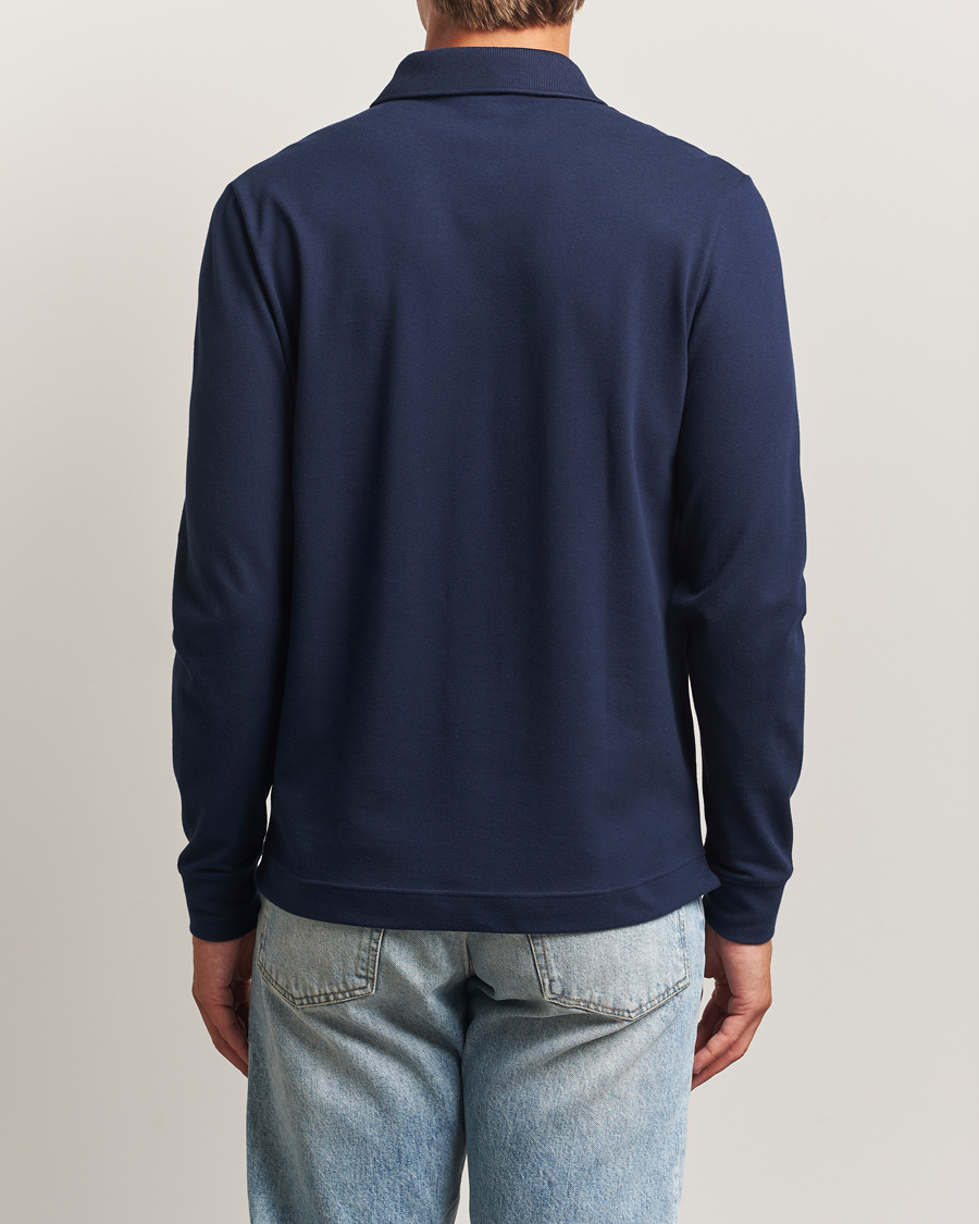 Uomini | Polo | Lacoste | Paris Long Sleeve Polo Piké Navy Blue