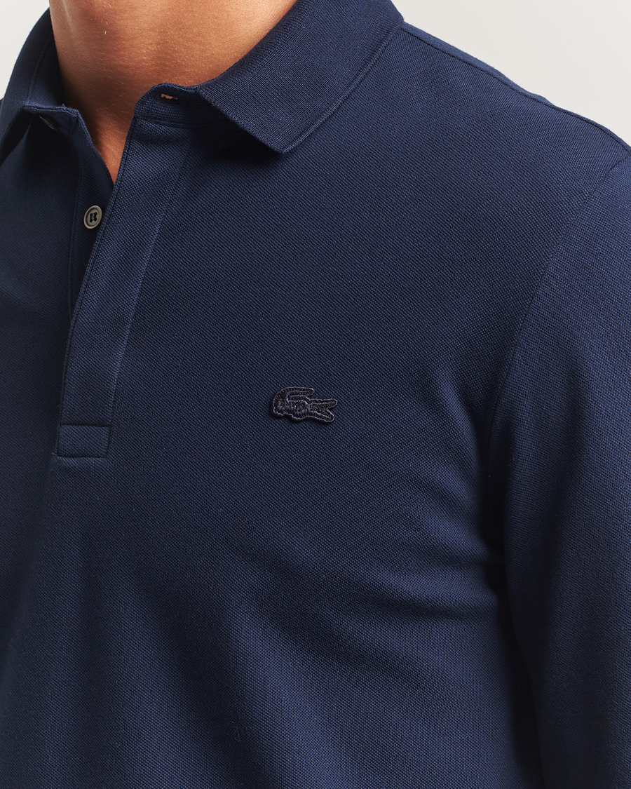 Uomini | Polo | Lacoste | Paris Long Sleeve Polo Piké Navy Blue