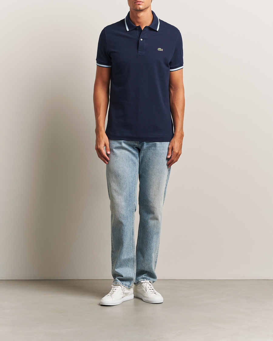Uomini | Polo | Lacoste | Original Tipped Polo Piké Navy Blue