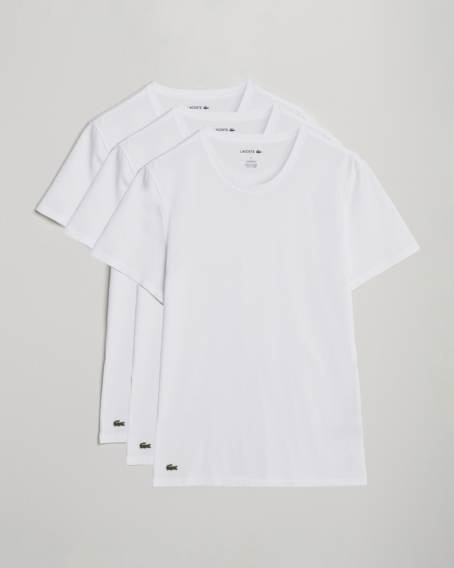 Uomini | T-shirt | Lacoste | 3-Pack Crew Neck T-Shirt White
