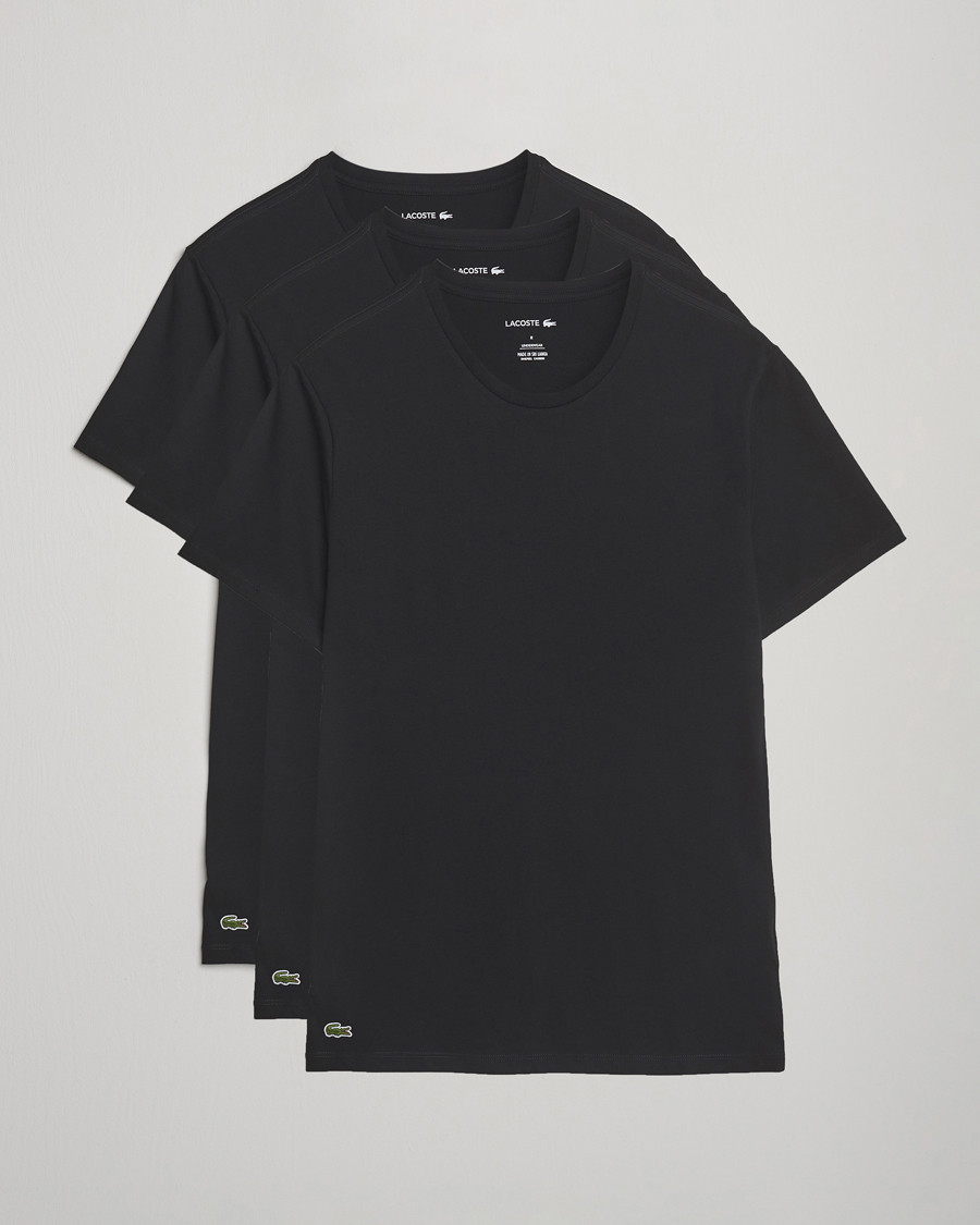 Uomini | T-shirt | Lacoste | 3-Pack Crew Neck T-Shirt Black