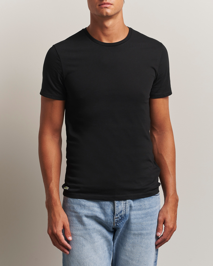 Uomini | T-shirt | Lacoste | 3-Pack Crew Neck T-Shirt Black