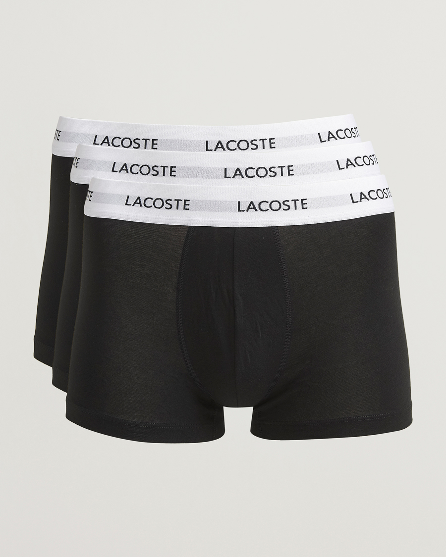 Uomini | Biancheria intima | Lacoste | 3-Pack Stretch Cotton Trunks Black