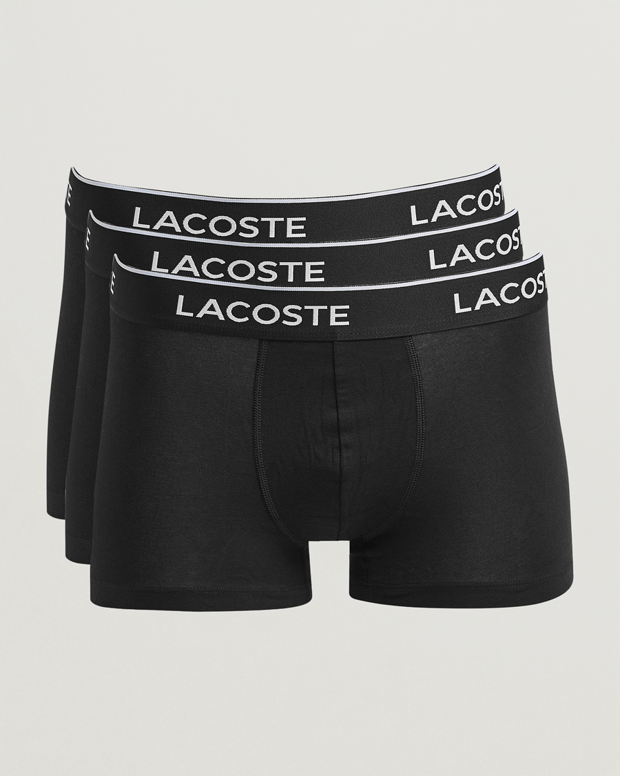 Uomini | Biancheria intima | Lacoste | 3-Pack Stretch Cotton Trunks Black