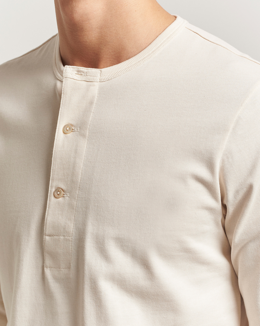 Uomini | Maglieria | Merz b. Schwanen | Classic Fit Sturdy Organic Cotton Henley Nature