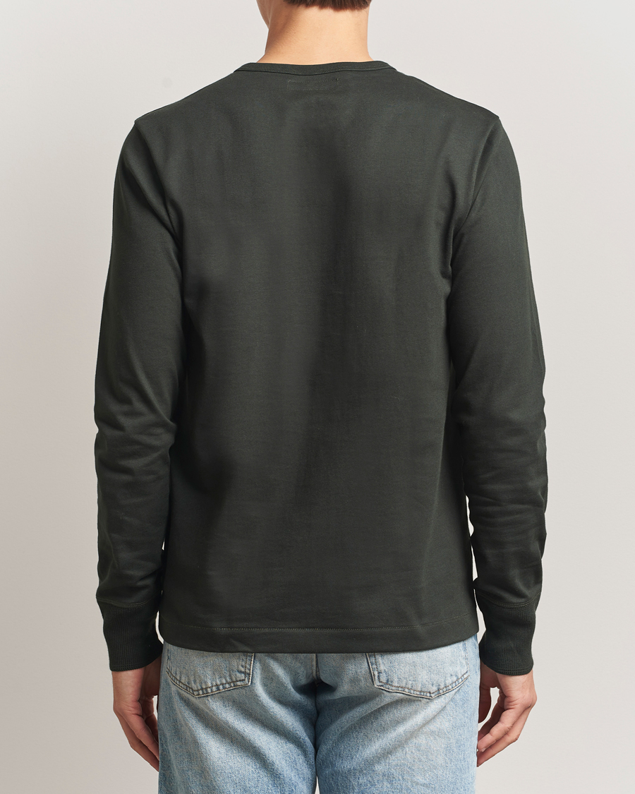 Uomini | Maglieria | Merz b. Schwanen | Classic Fit Sturdy Organic Cotton Henley Forest Green
