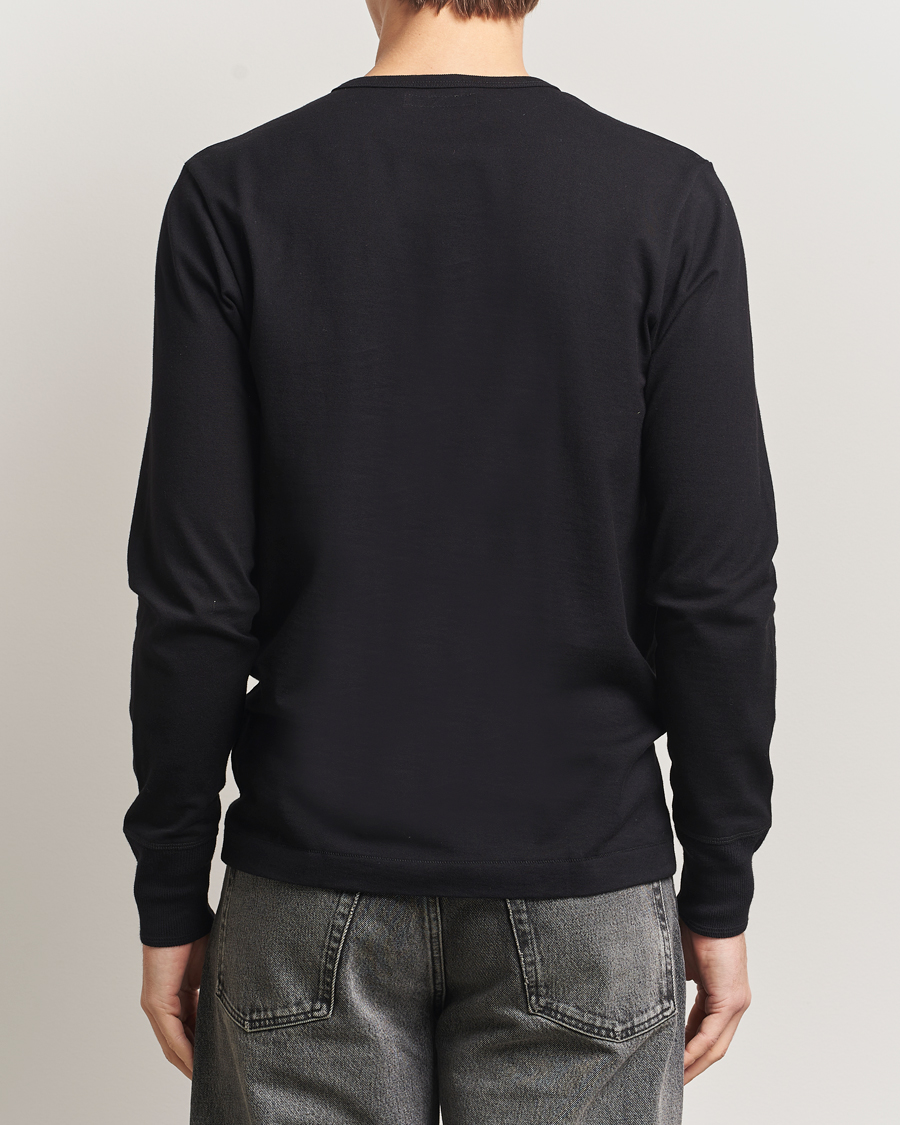 Uomini | T-shirt | Merz b. Schwanen | Classic Fit Sturdy Organic Cotton Henley Black