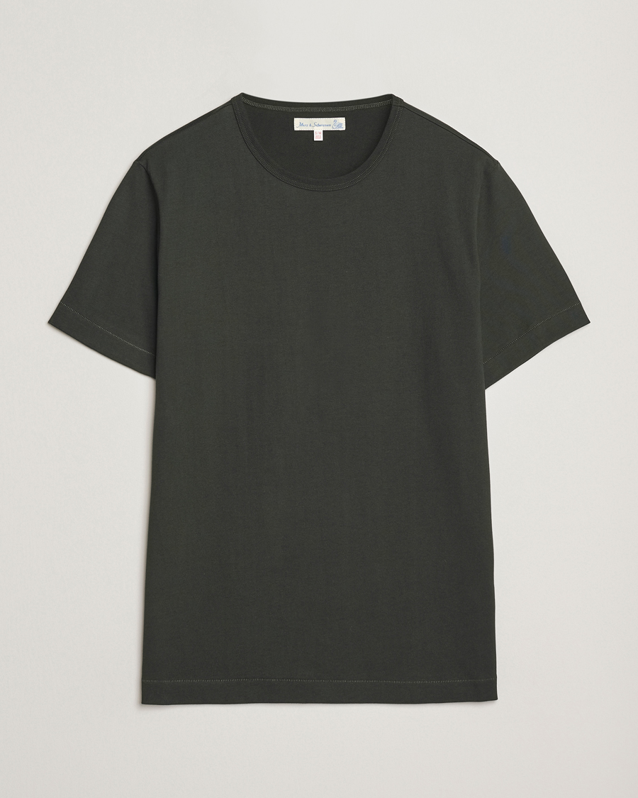 Uomini | T-shirt | Merz b. Schwanen | Classic Fit Sturdy T-Shirt Forest Green