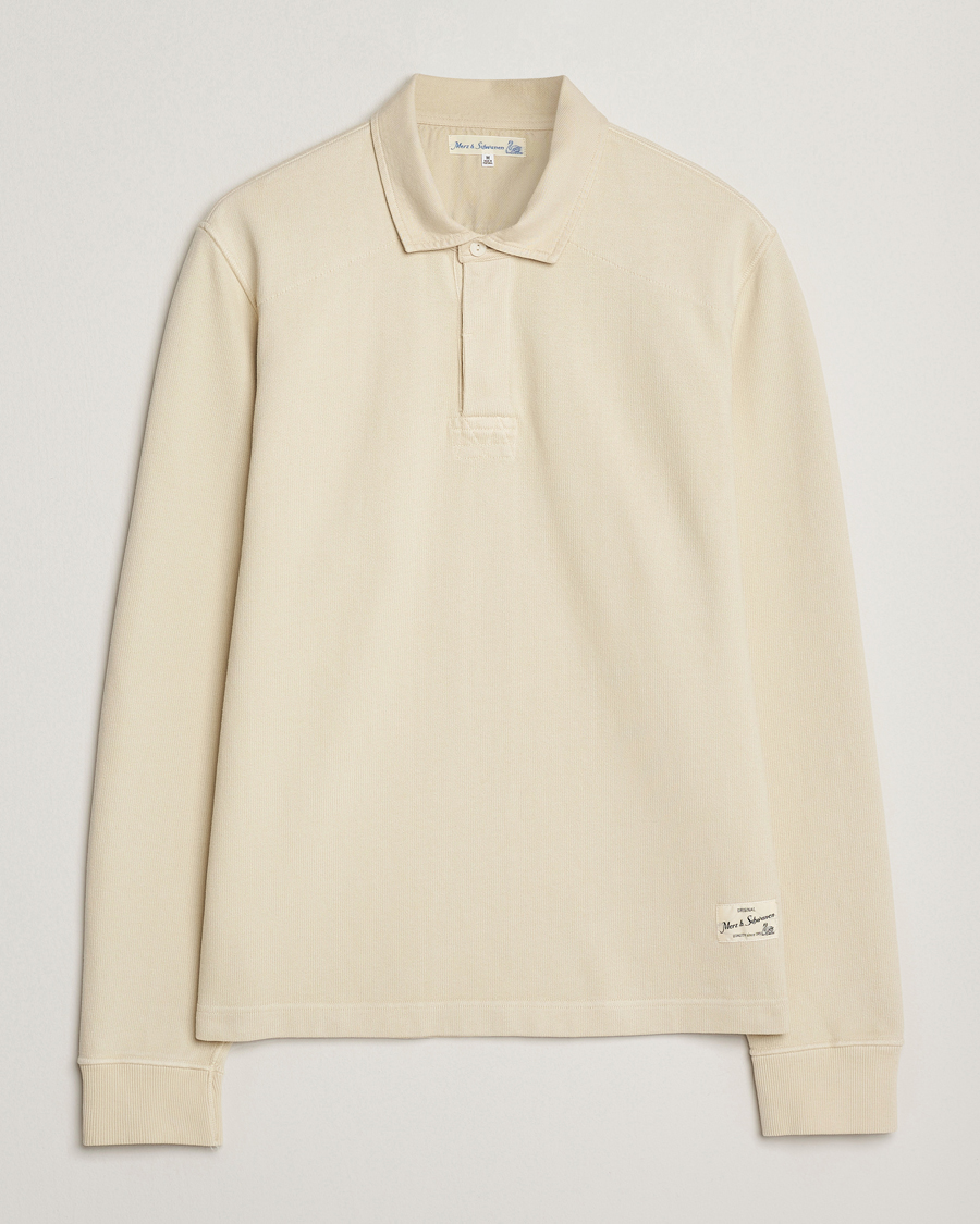 Uomini | Maglieria | Merz b. Schwanen | Relaxed Fit Vintage Cotton Rugby Shirt Nature