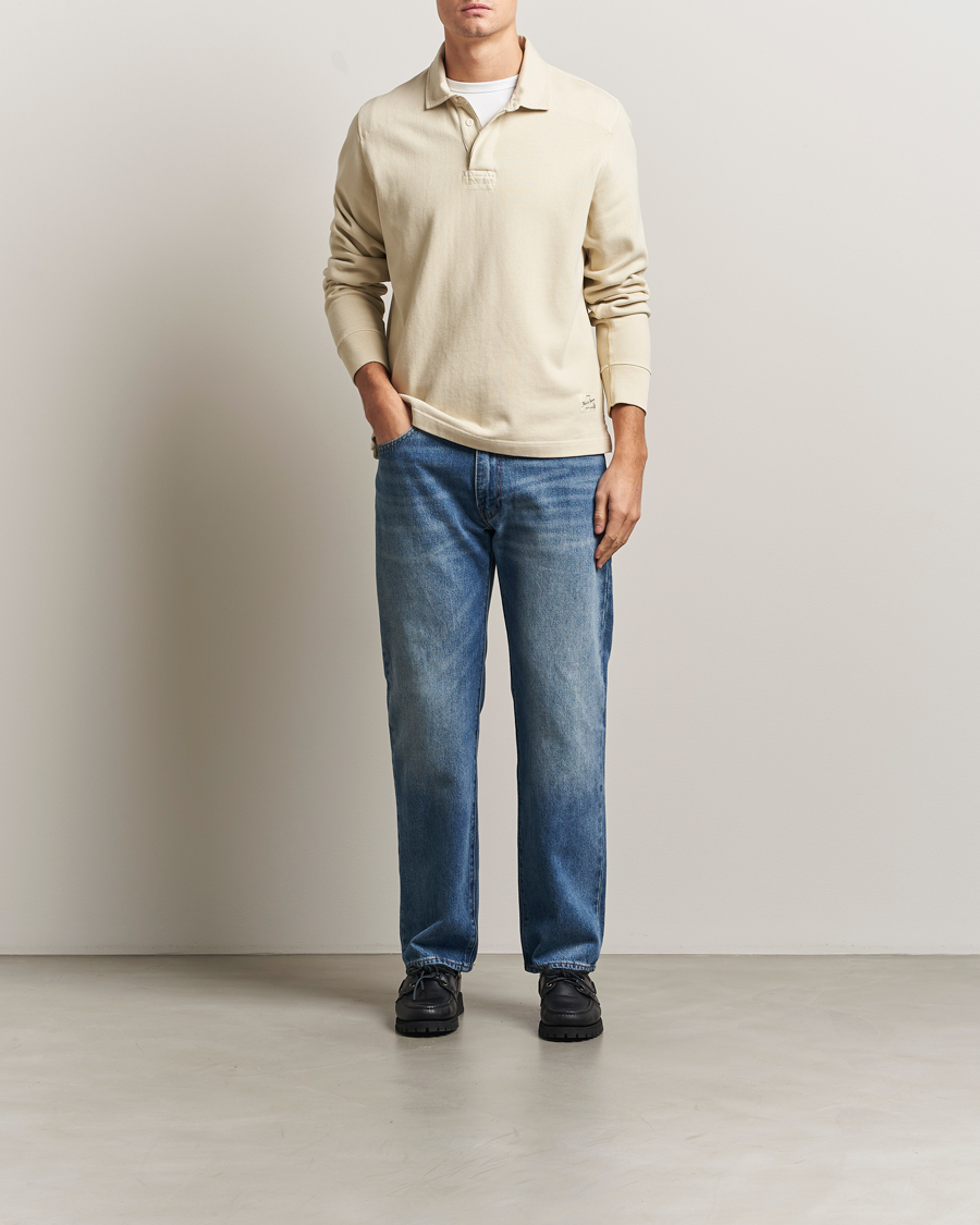 Uomini | Maglieria | Merz b. Schwanen | Relaxed Fit Vintage Cotton Rugby Shirt Nature
