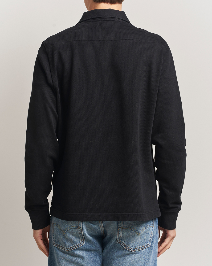 Uomini | Maglieria | Merz b. Schwanen | Relaxed Fit Vintage Cotton Rugby Shirt Black