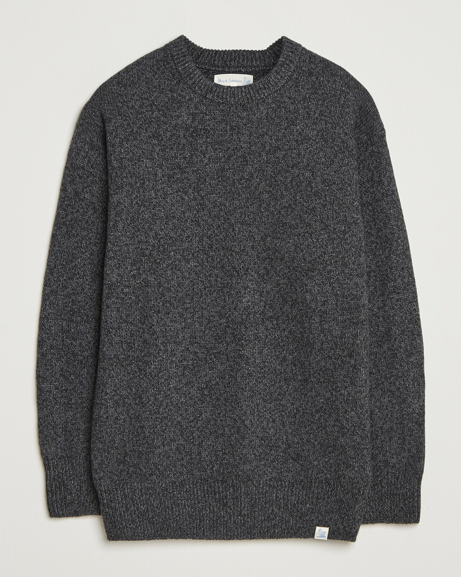 Uomini | Maglieria | Merz b. Schwanen | Merino/Cashmere Knitted Sweater Dark Grey Melange
